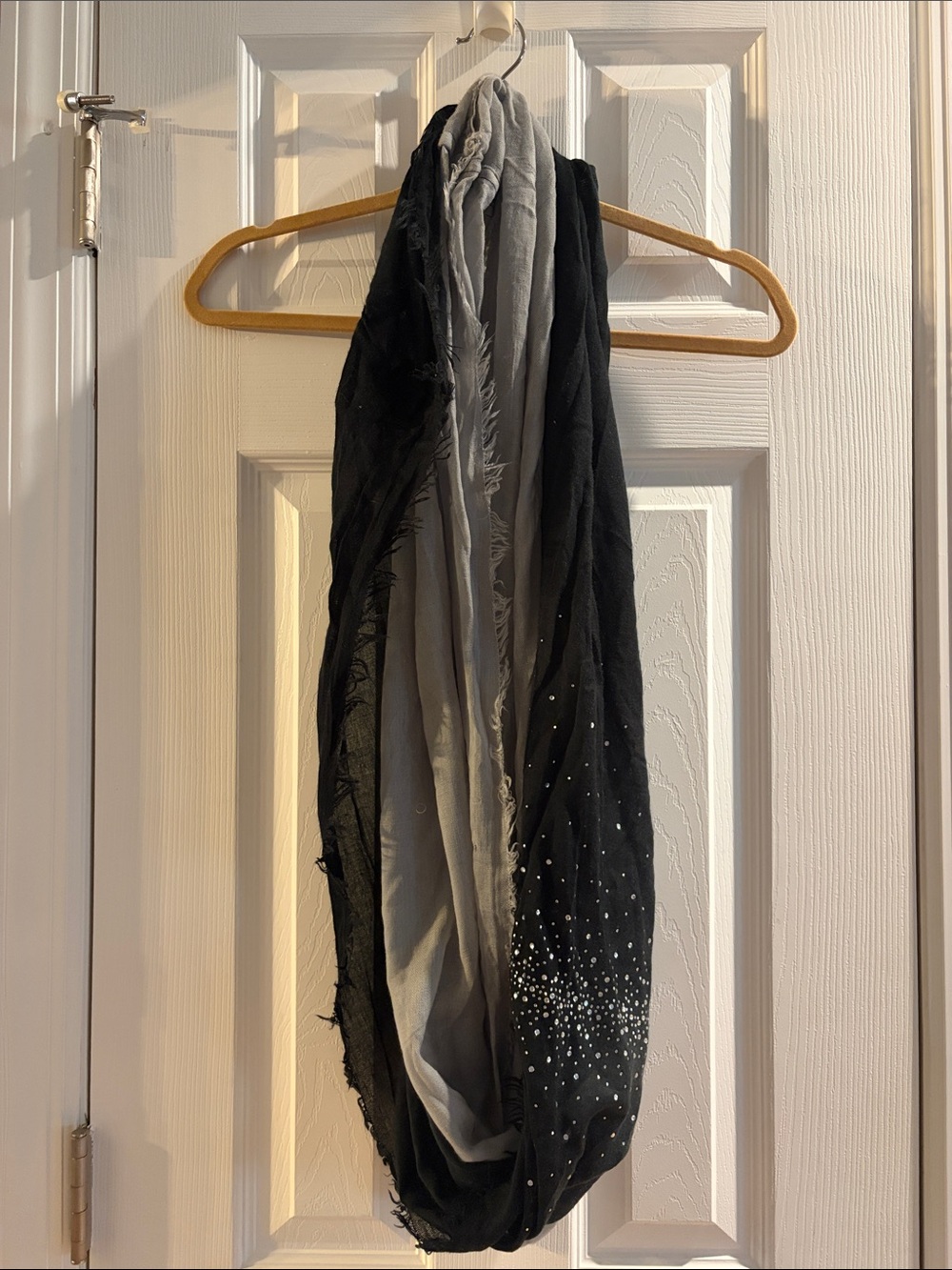 Black and Gray Sparkle Infinity Scarf